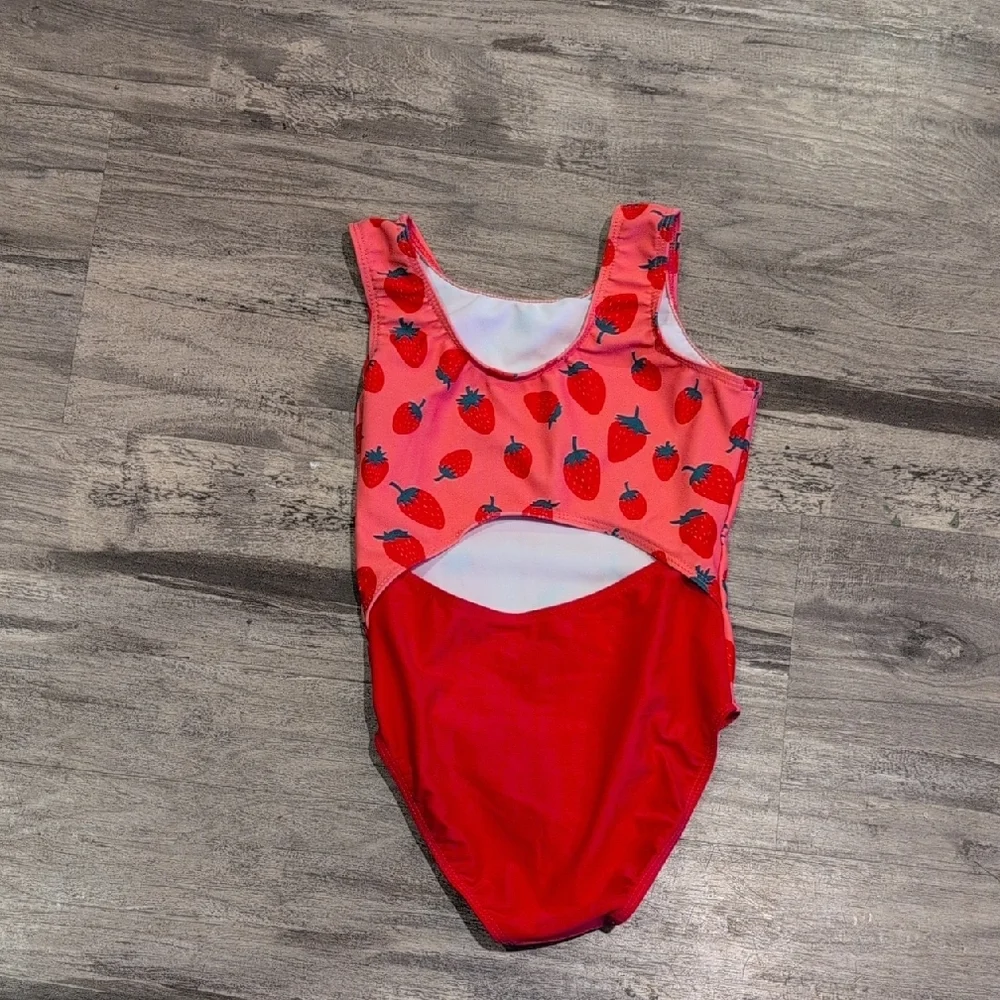 Pink Strawberry Print Swimsuit - Picture 2 of 3